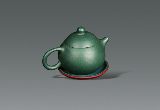 蓝泥紫砂茶壶