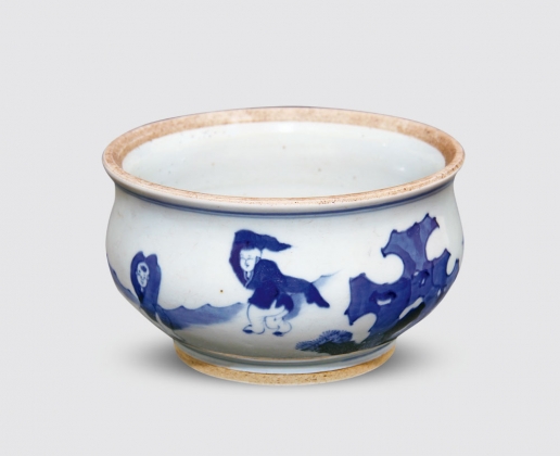 童戏青花香炉
