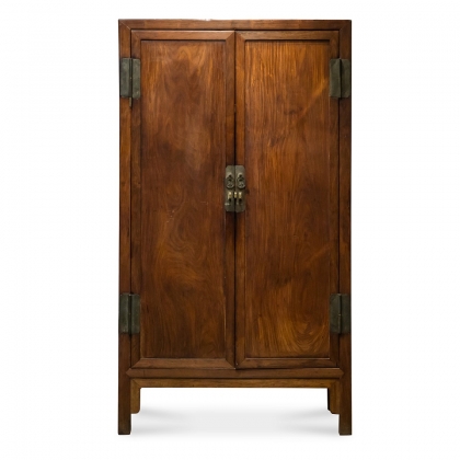 清中期 红木硬挤门柜门落膛方角柜